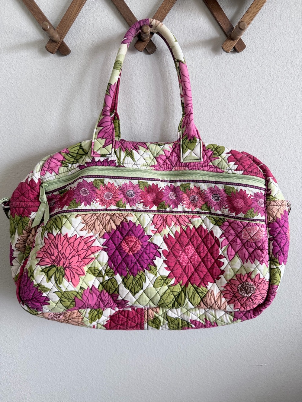 Vera Bradley Weekender Bag in Hello Dahlia Quilted Pattern